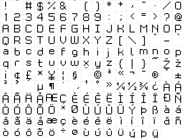 Grixel Kyrou 9 Regular Regular  glyph index