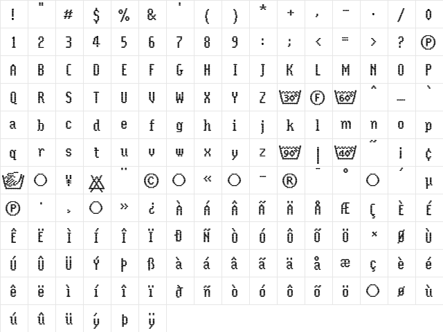CoolWoolLL Medium  glyph index
