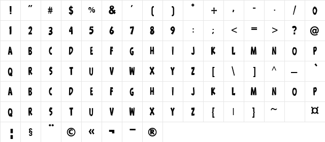 Wow emezing extra extra regular  glyph index