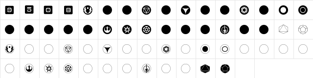 dPoly Imperial Regular  glyph index