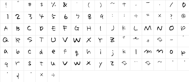 Holiday-MDJP01 Regular  glyph index