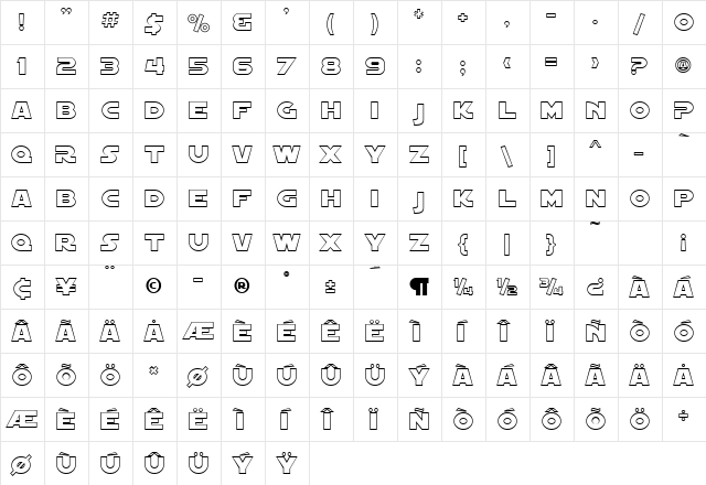 SF Distant Galaxy Outline Regular  glyph index