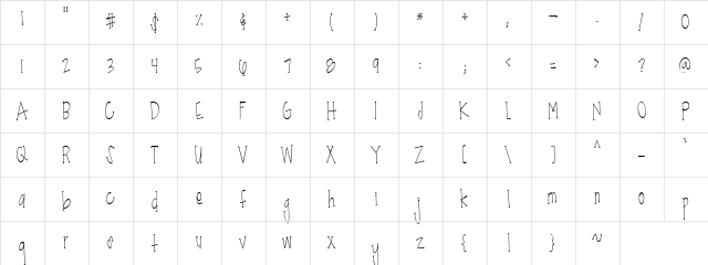 LD Hot Dot Regular  glyph index