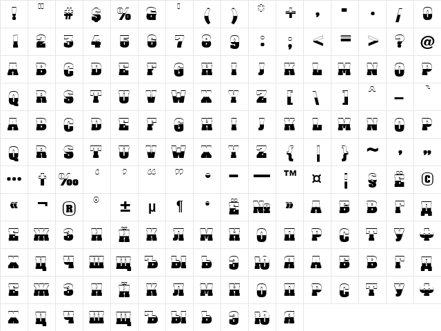 a_AssuanTitulB&W Bold  glyph index