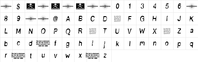 NudE UNPAID DEMO  glyph index