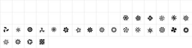 HexstarDEMO Regular  glyph index