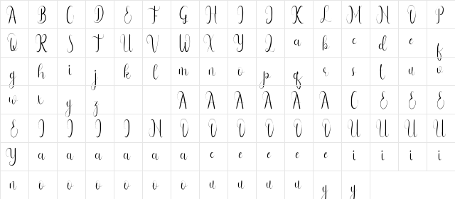 Infinity Gown Demo Regular  glyph index
