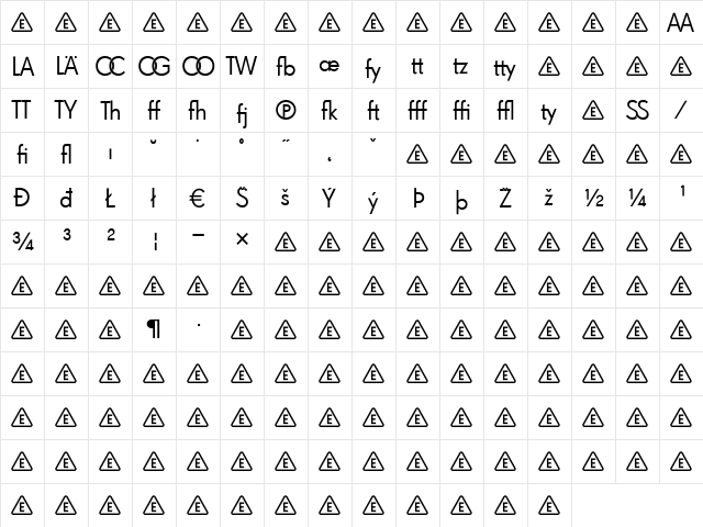 SuperGroteskC Regular  glyph index