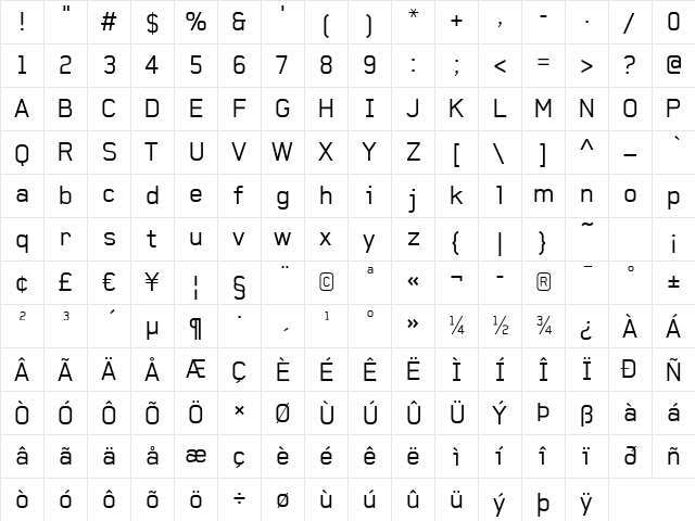 Baksheesh Regular  glyph index