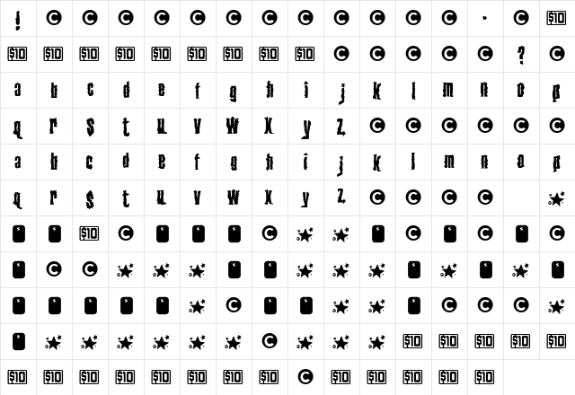 Venereal Disease  glyph index