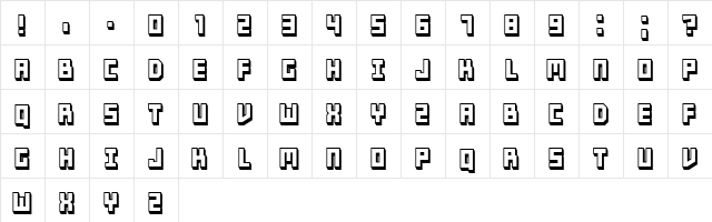 Tricks Hollow Regular  glyph index