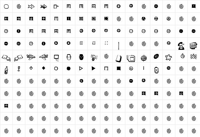 Kosmik Regular  glyph index
