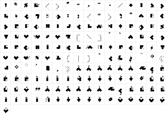 AIIdeoRough Regular  glyph index