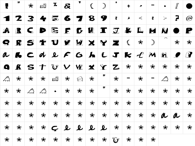 paintblack Black  glyph index