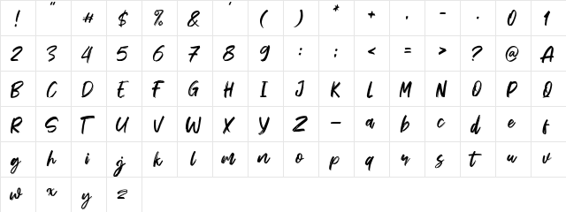 Sheppaloe Regular  glyph index