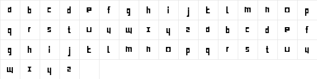 child blocks Regular  glyph index
