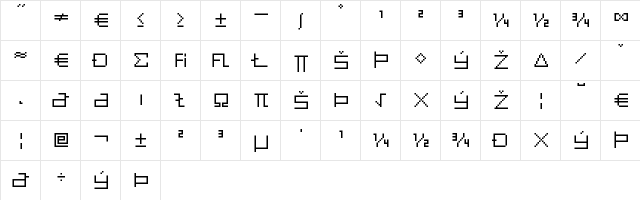 Eboy EXTGammaExpert  glyph index