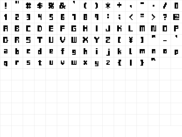 MW BLOC 8point  glyph index