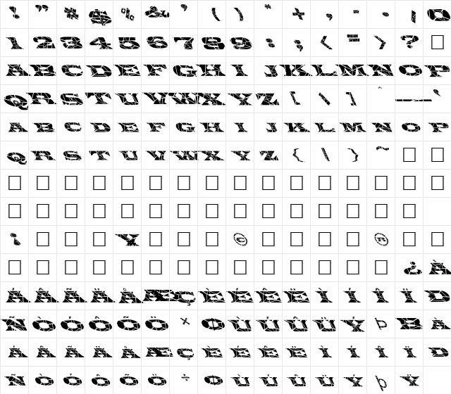 FZ JAZZY 26 CRACKED LEFTY Normal  glyph index