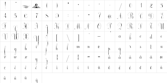 Ecole Anglaise Mod謥 Regular  glyph index