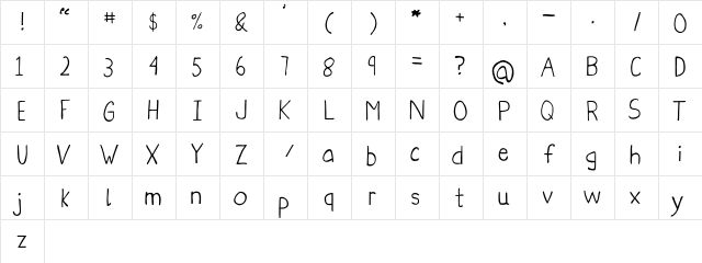 Obelisque Regular  glyph index