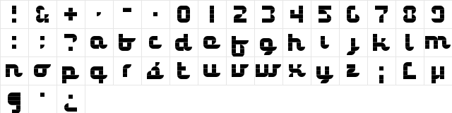 Structurosa Script Regular  glyph index