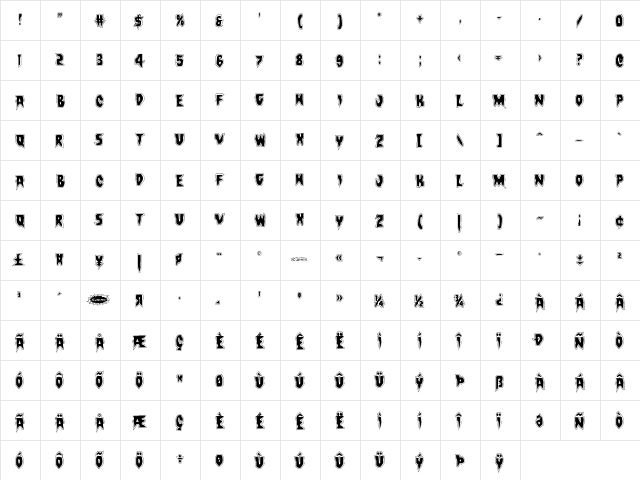 Count Suckula Academy Regular  glyph index