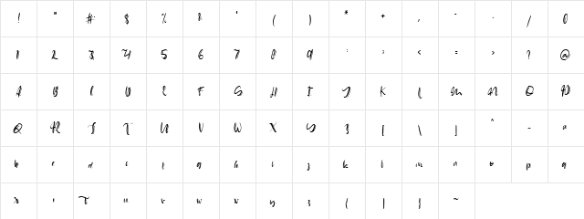 everbest Regular  glyph index