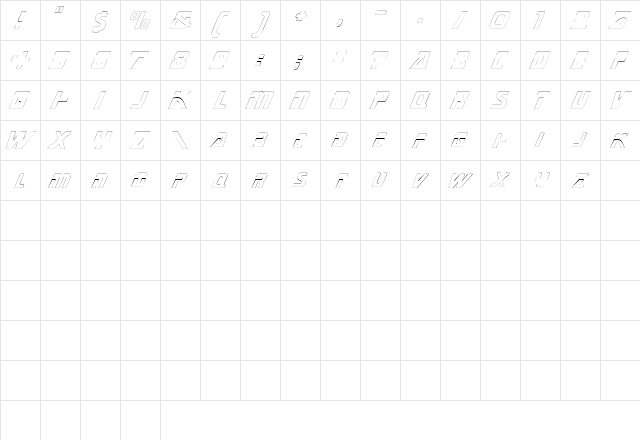 MarinerOutline Regular  glyph index
