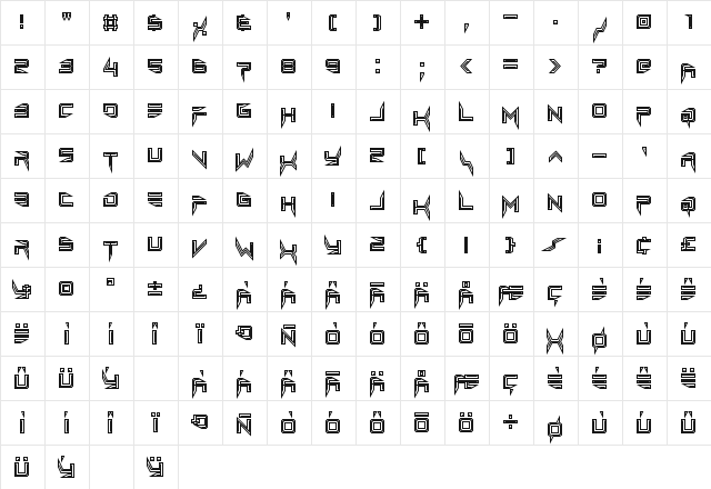Lethal Injector Regular  glyph index