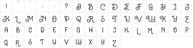 Oceania Demo Demo  glyph index