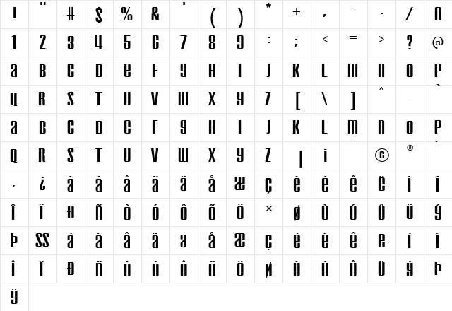 Inflammable Age Regular  glyph index