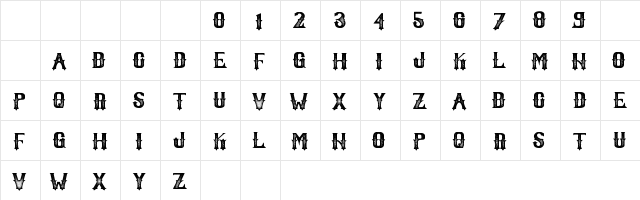 Witham Rough Regular  glyph index