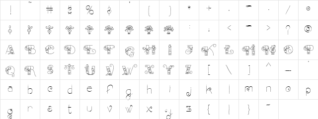 PC May Regular  glyph index