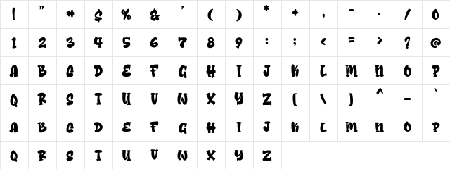 Cheese Sugar Regular  glyph index