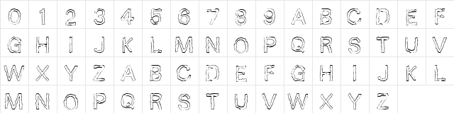 10 Minutes Regular  glyph index