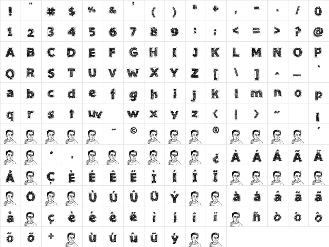 Needlework Good Regular  glyph index