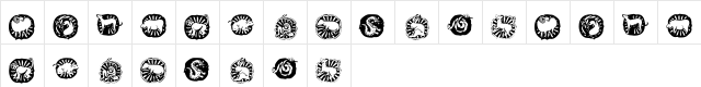KR Chinese Zodiac Regular  glyph index