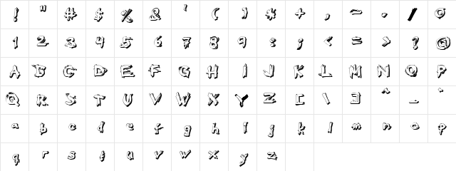 Eat your face now Regular  glyph index