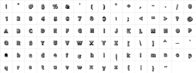 NibbledCheddar03 Regular  glyph index
