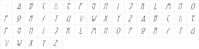 ReynoldCaps italic Italic  glyph index