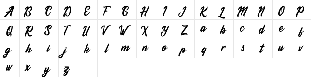 Aliyah Regular  glyph index