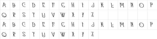 Retroland Regular  glyph index