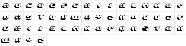 Rental Regular  glyph index