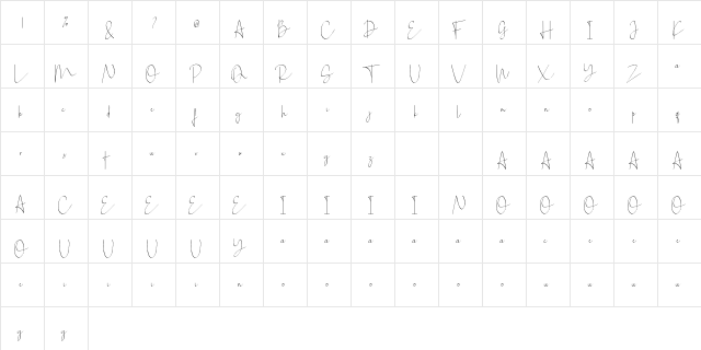 Saint Hilton Regular  glyph index