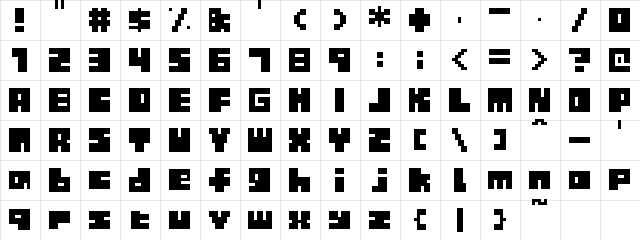 Tiny Box BlackBitA8 Regular  glyph index