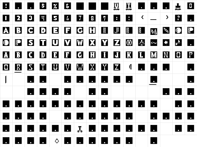 Boots 4 " " " " " " "  glyph index