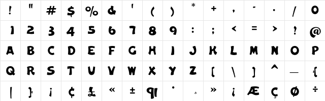 Cameo Solid  glyph index