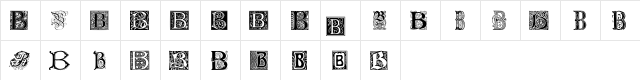 Ornamental Initials B Regular  glyph index