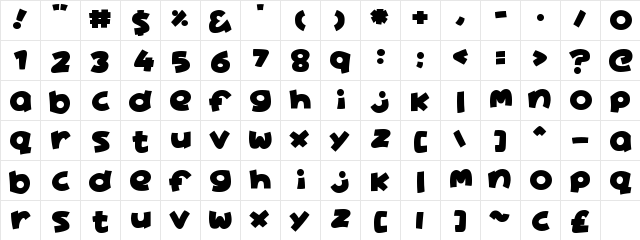 Aine Regular  glyph index